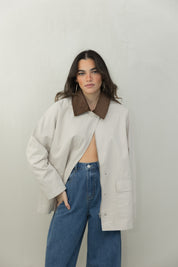Contrasted Collar Jacket