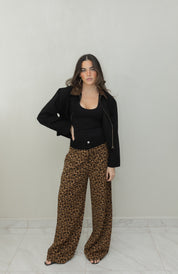 Leopard Contrast Pants