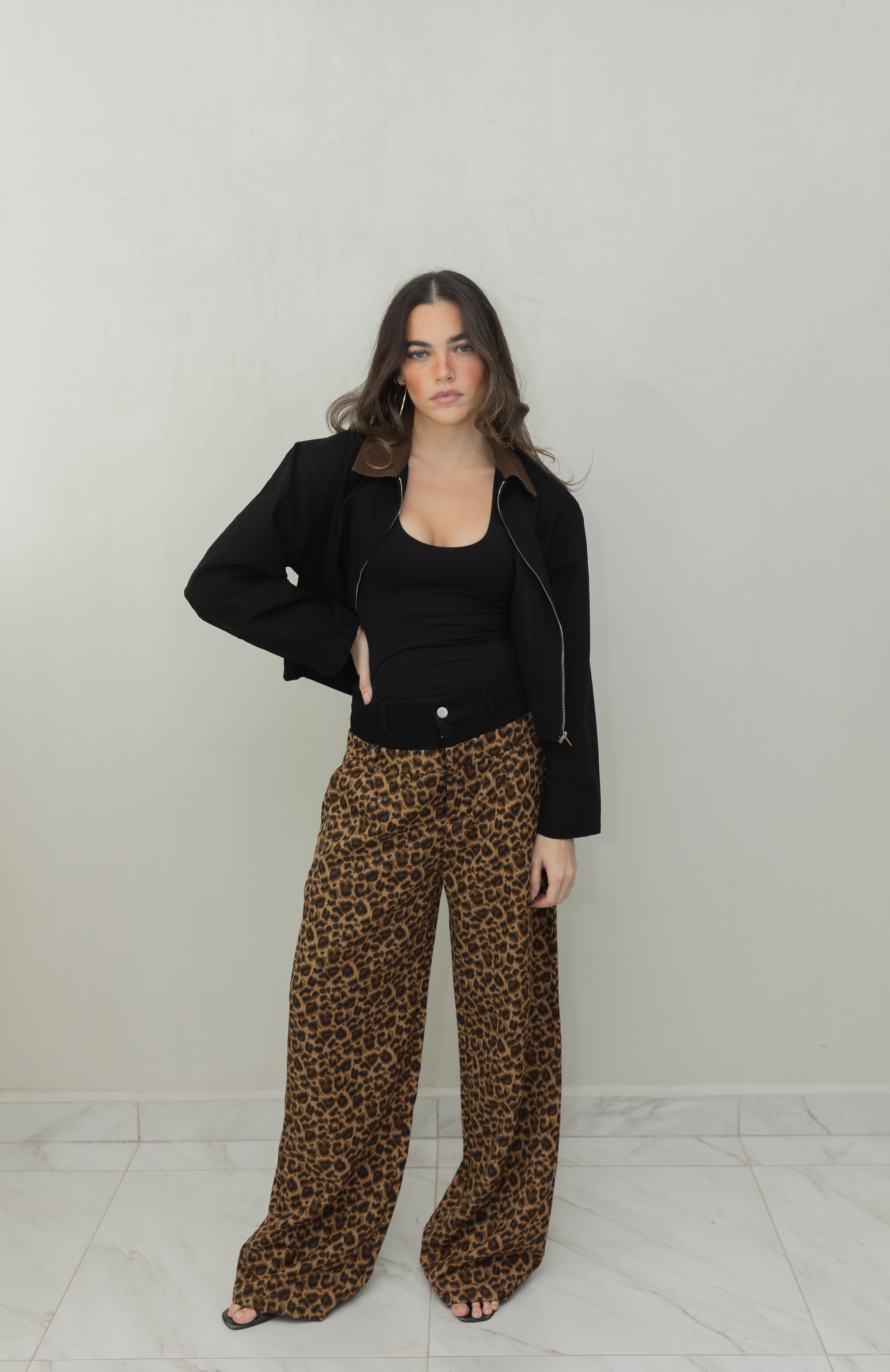 Leopard Contrast Pants