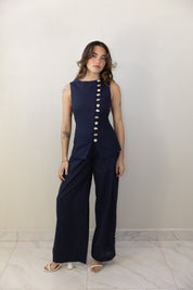 Button Detail Pants