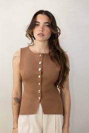 Camel Vest Top