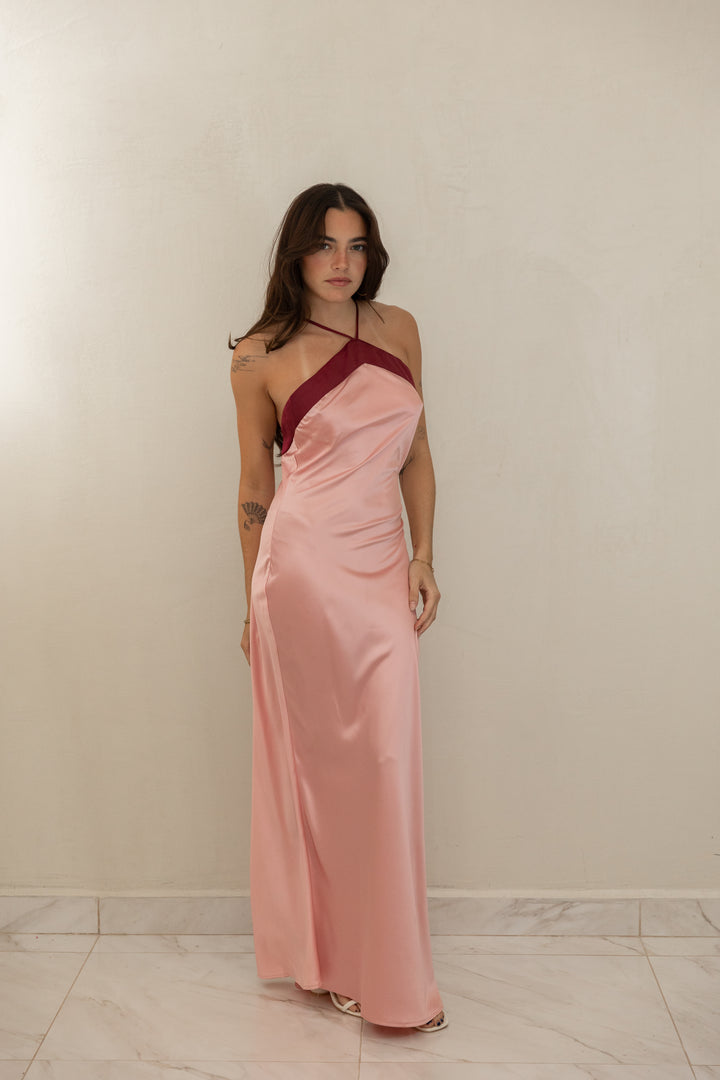 Pink Satin Dress