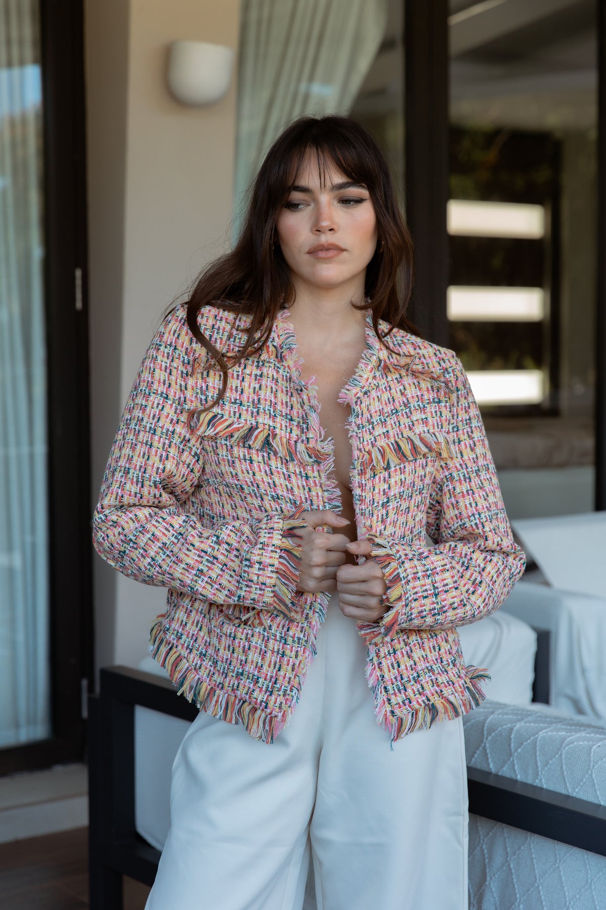 Textured Fringe Blazer