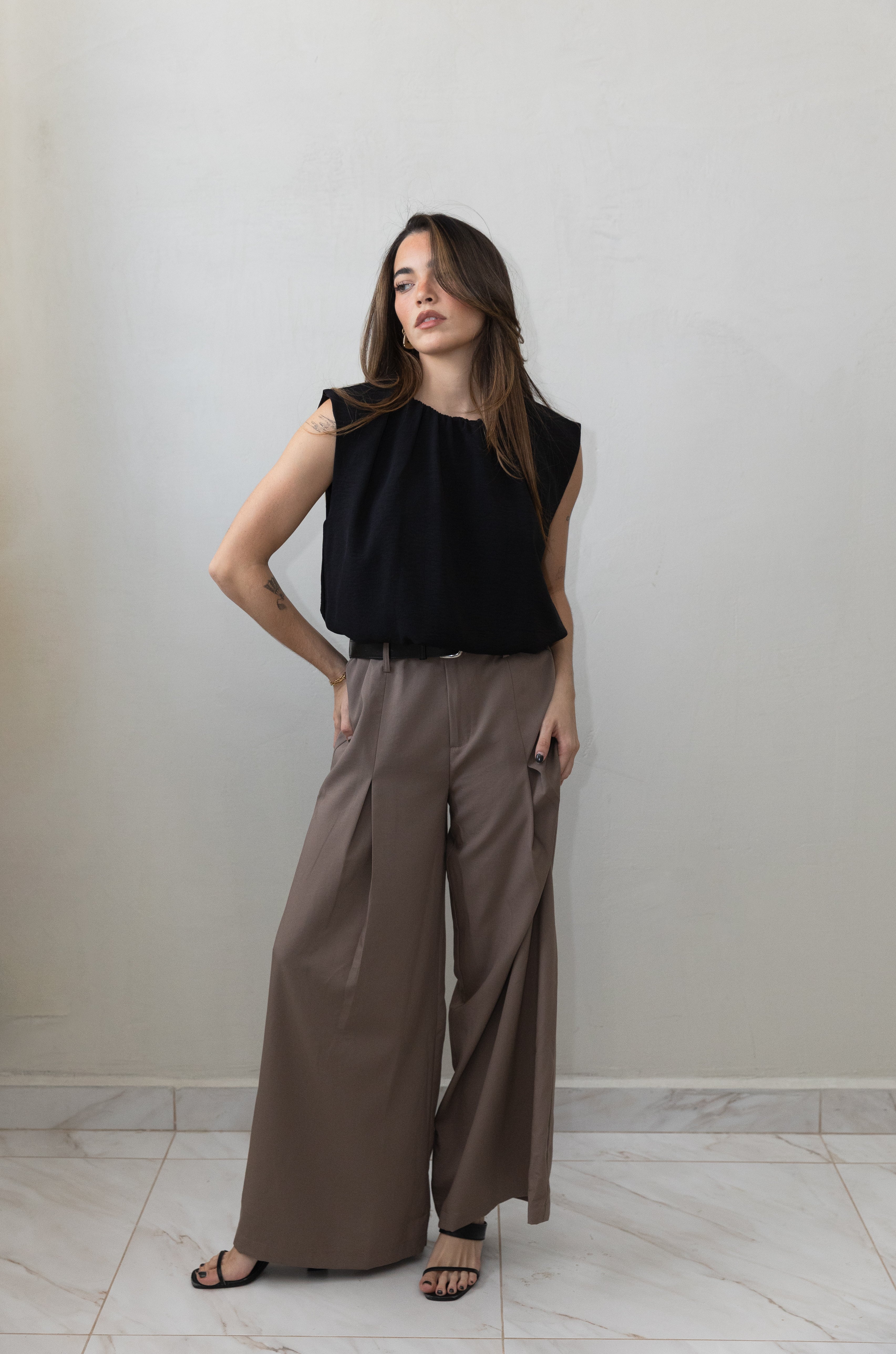 Black Crepe Top