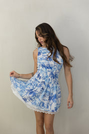 Blue Palm Dress