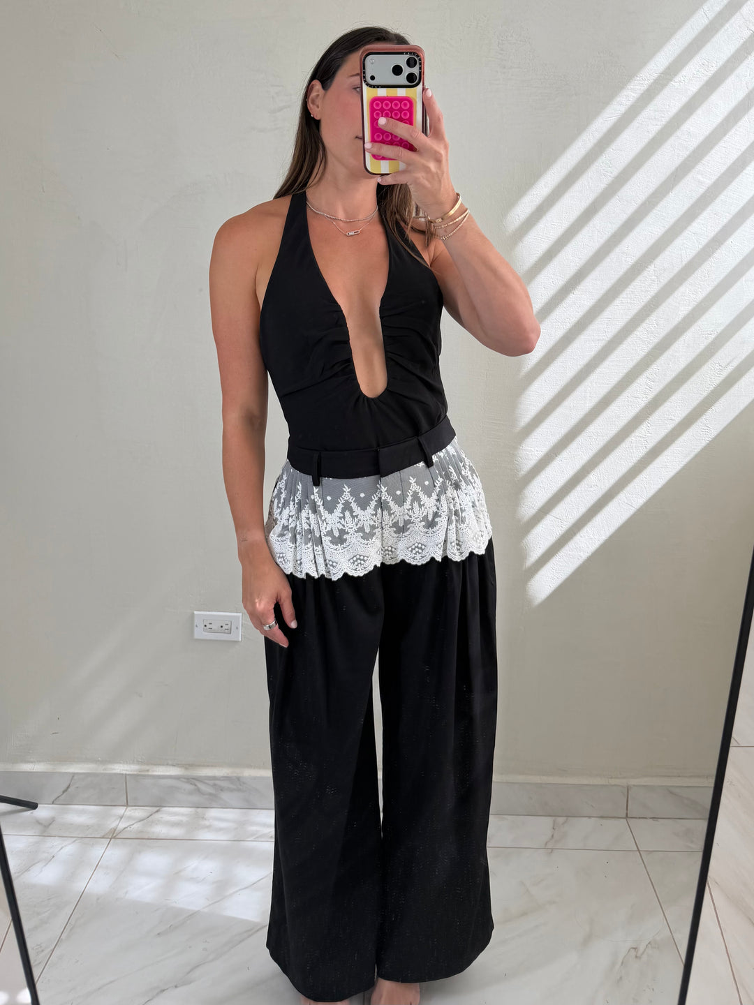 Lace Waist Pants
