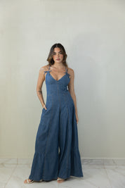 Denim Wide Leg Jumpsuit