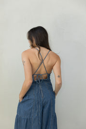 Denim Wide Leg Jumpsuit
