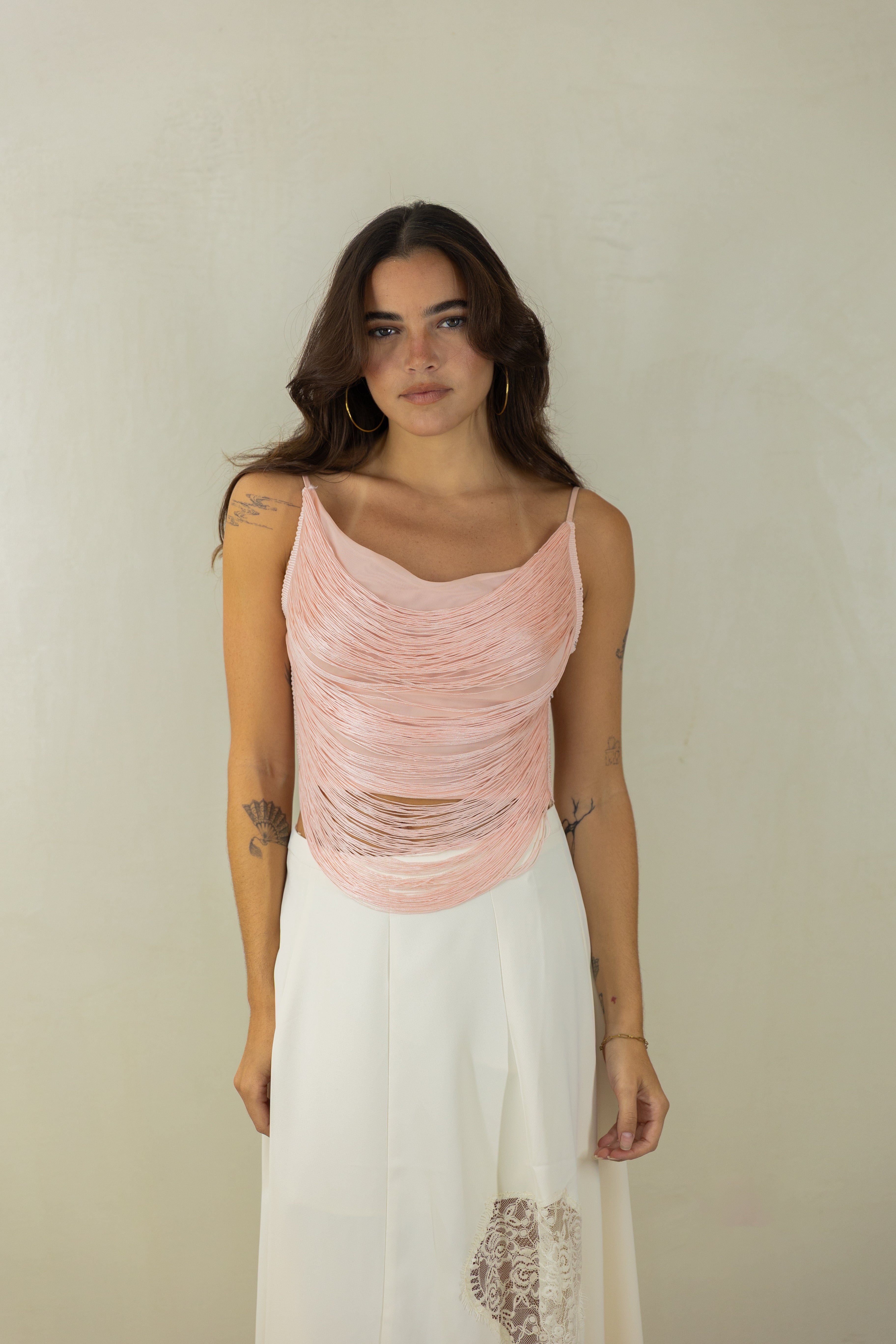 Pink Fringe Top