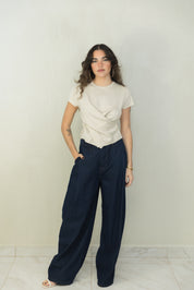 Dark Pleat Jean