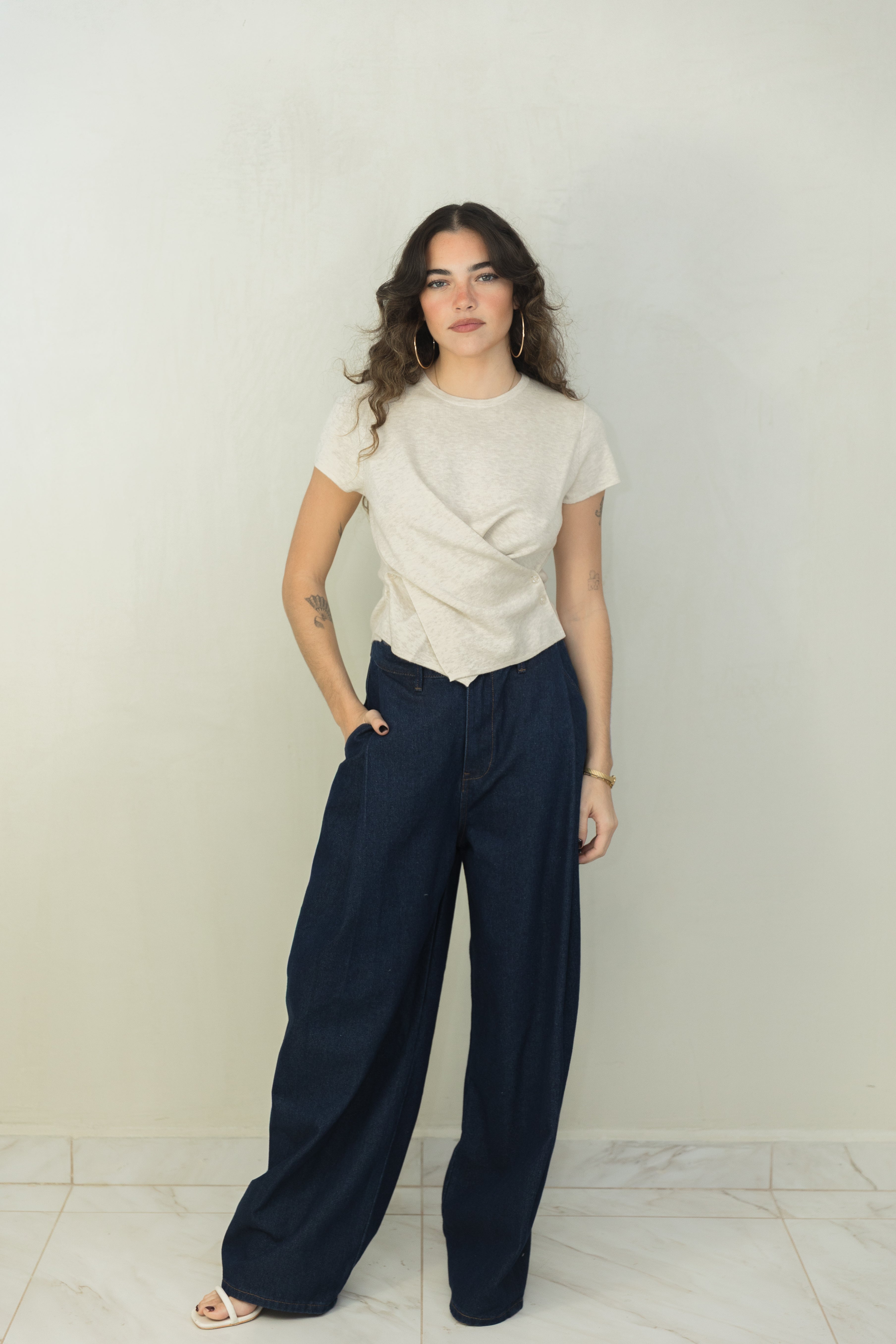 Dark Pleat Jean