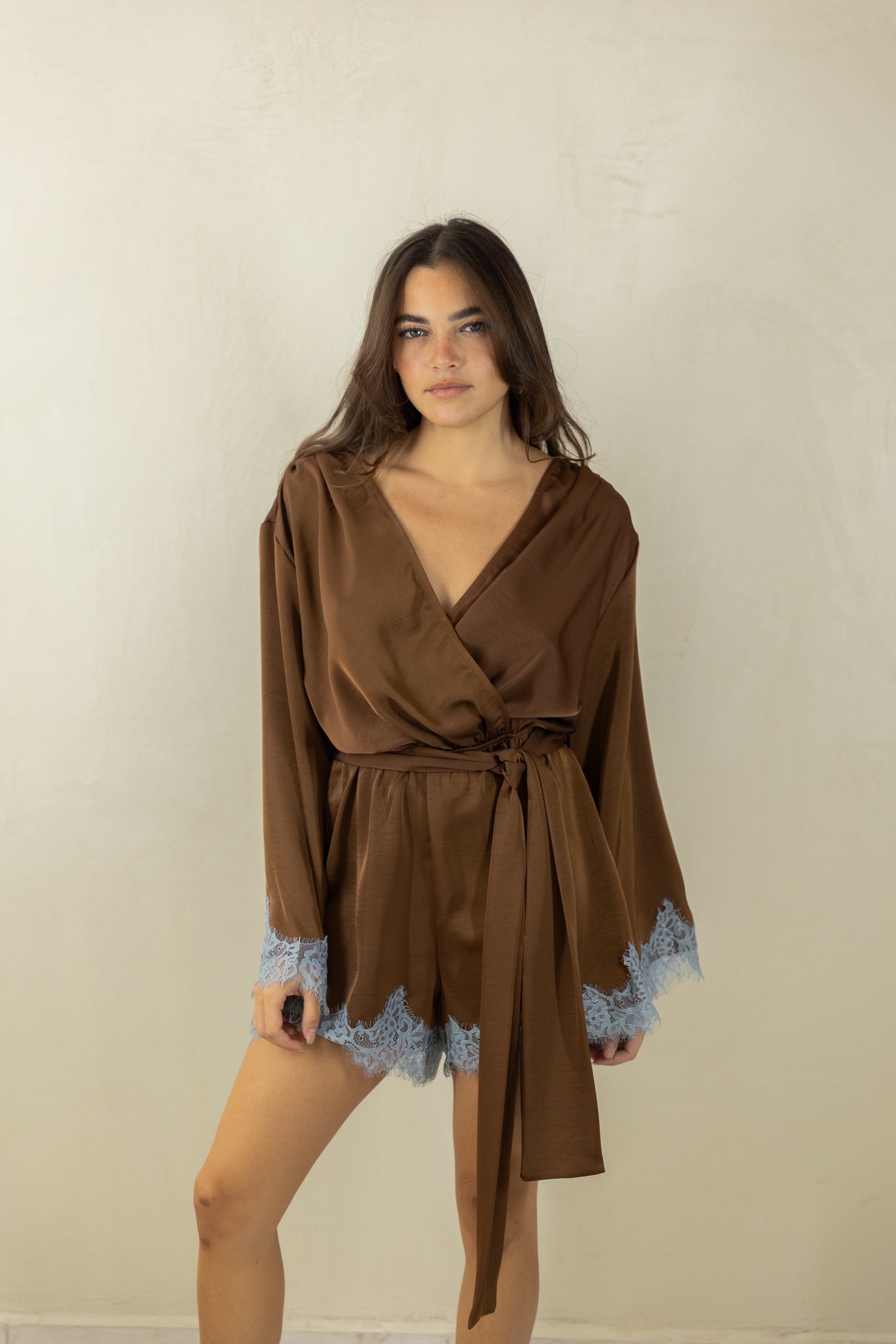Satin Wrap Romper