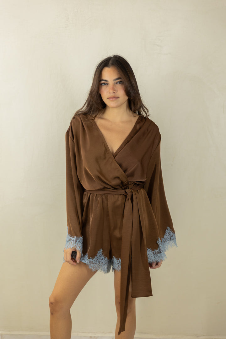 Satin Wrap Romper