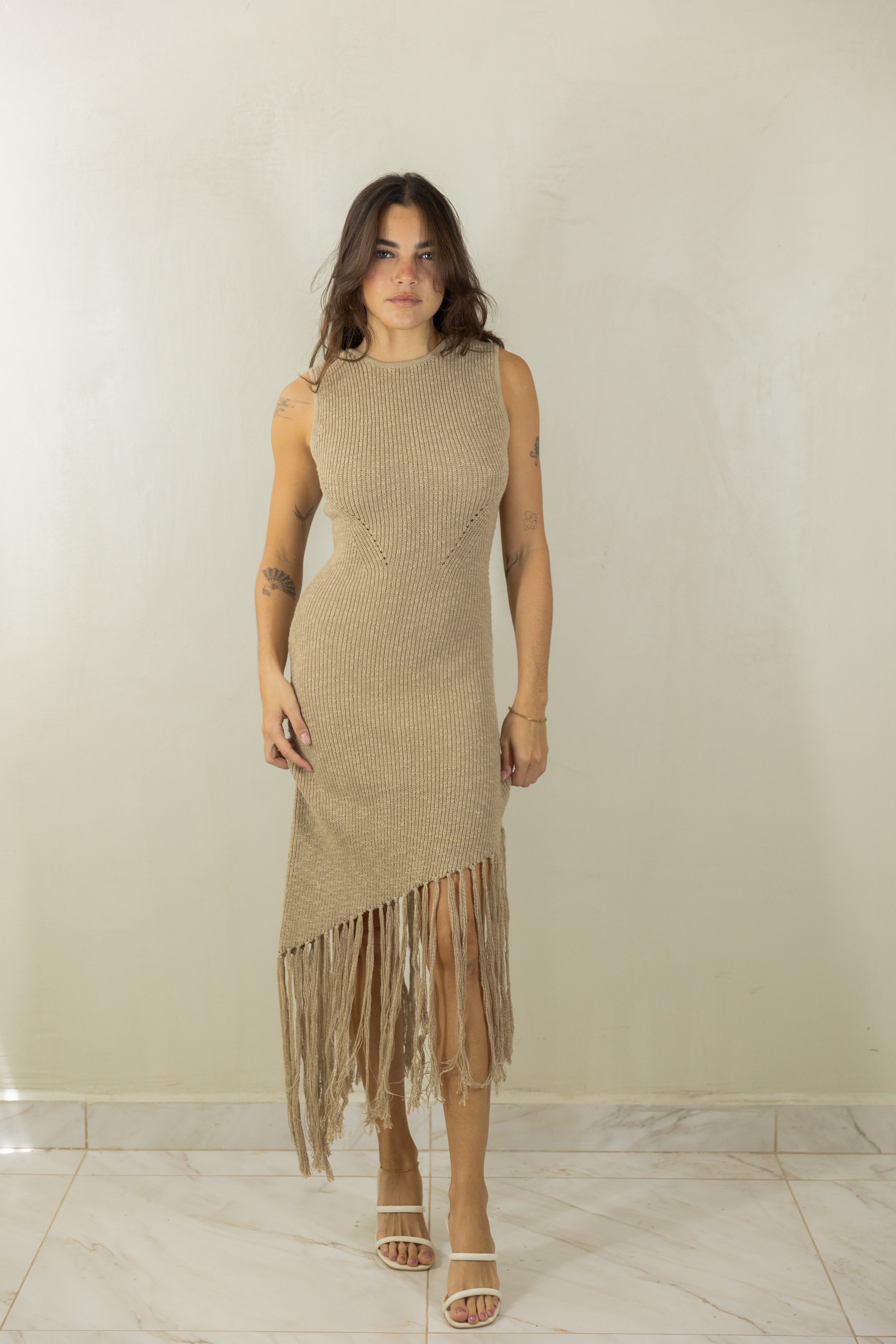 Mocha Fringe Dress