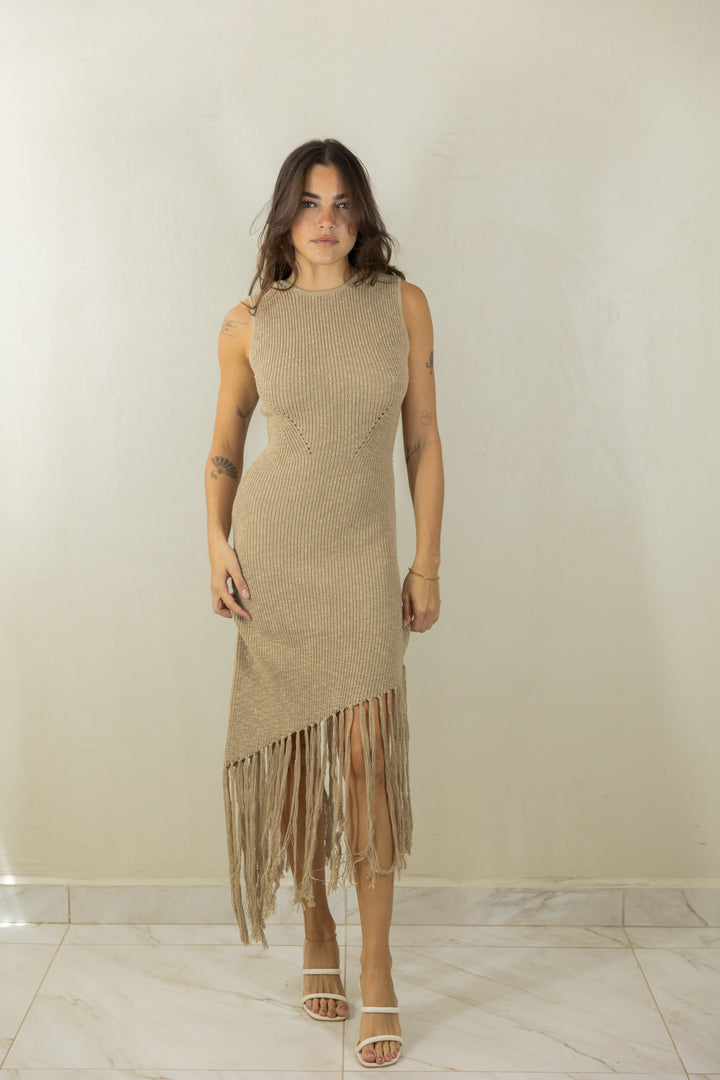 Mocha Fringe Dress