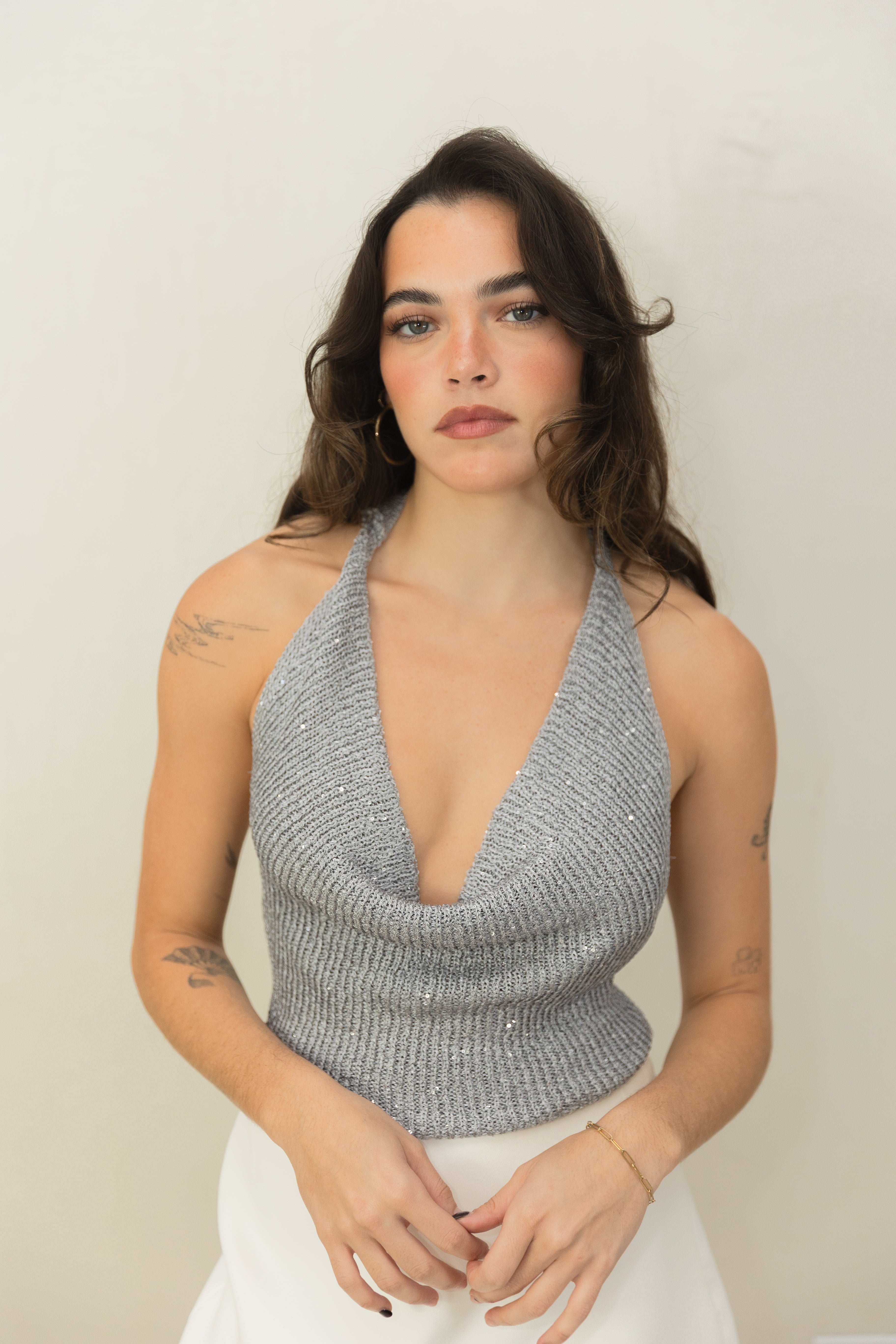 Shiny Knit Top