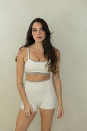 Cream Combo Sports Bra