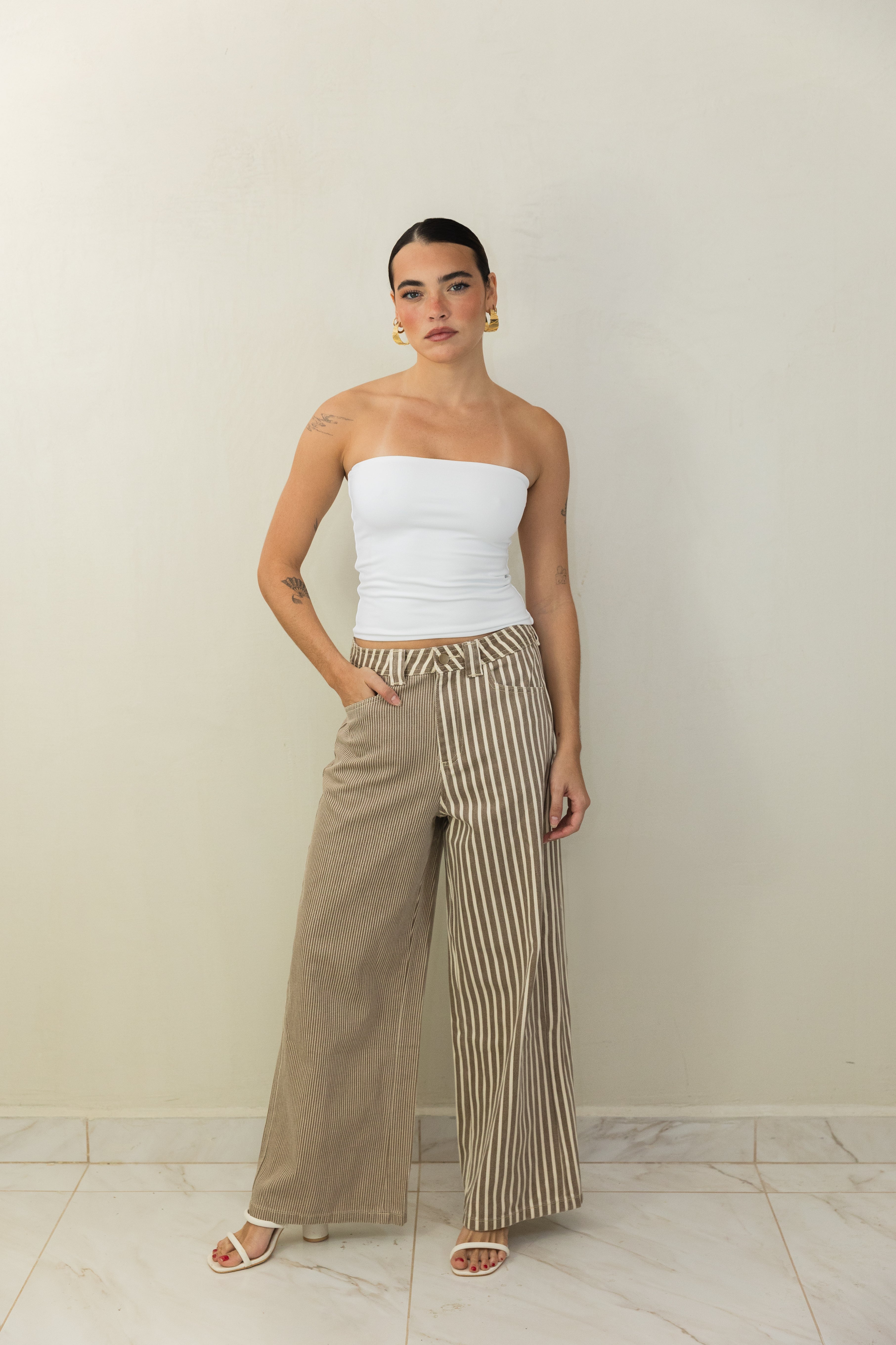 Mixed Stripe Jean