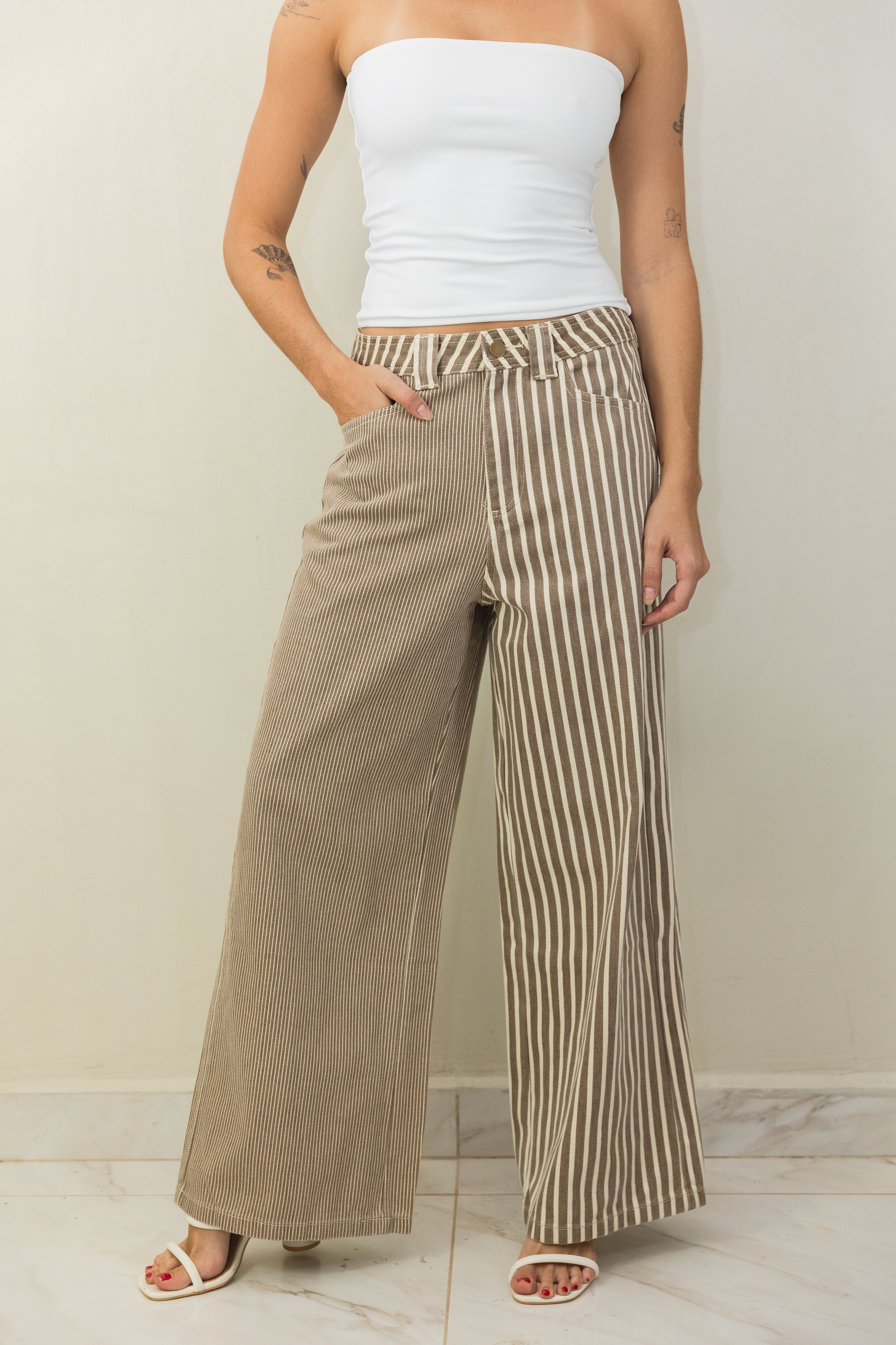 Mixed Stripe Jean