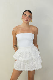 White Ruffle Skirt