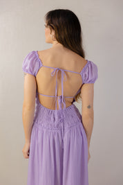 Puffed Open Back Dress