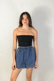 Black Strapless Bodysuit