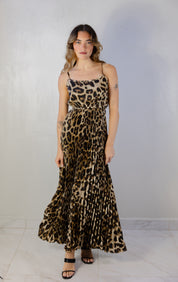 Leopard Pleated Dress