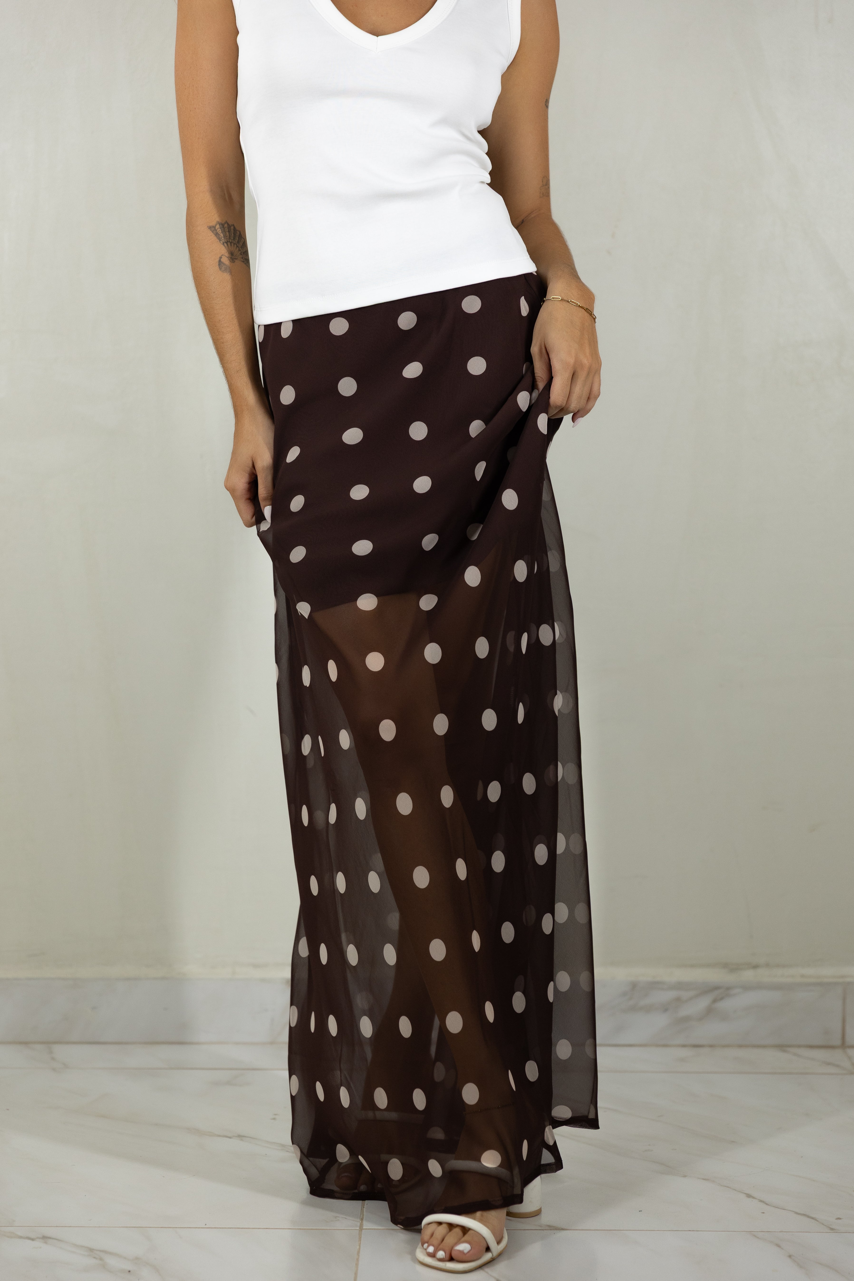 Chocolate Polka Skirt