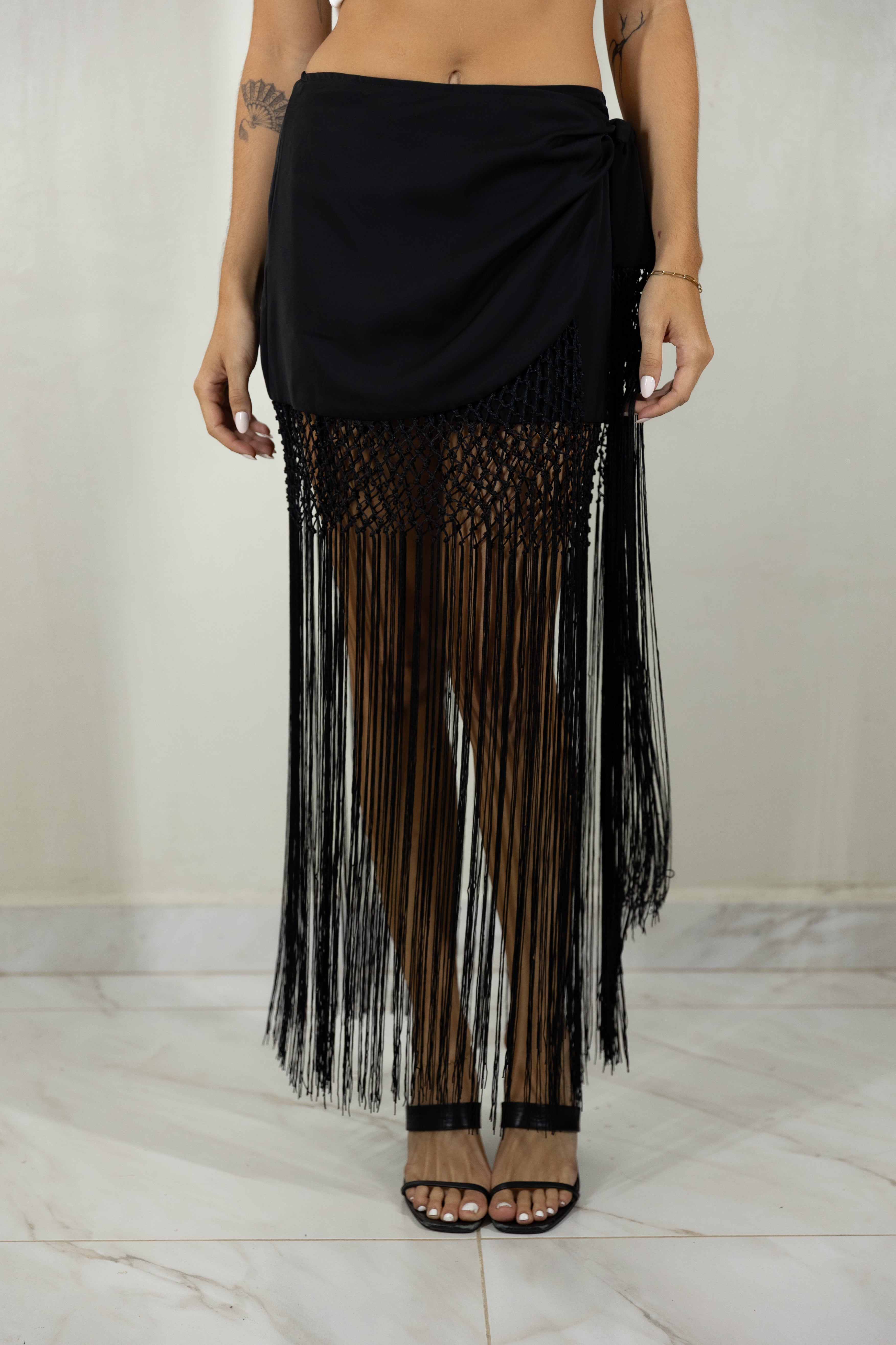 Black Fringe Skirt