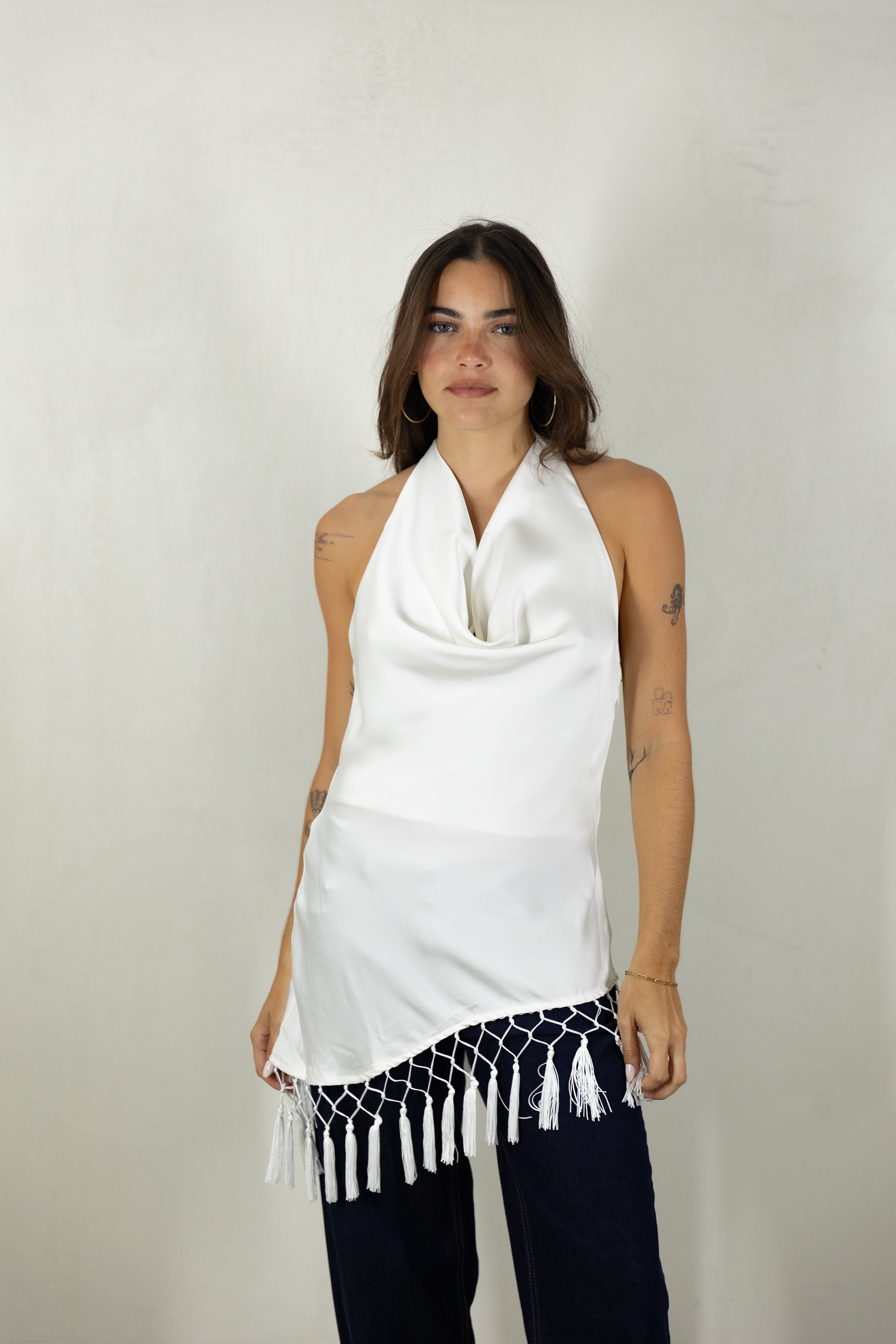 Asymmetrical Fringe Top