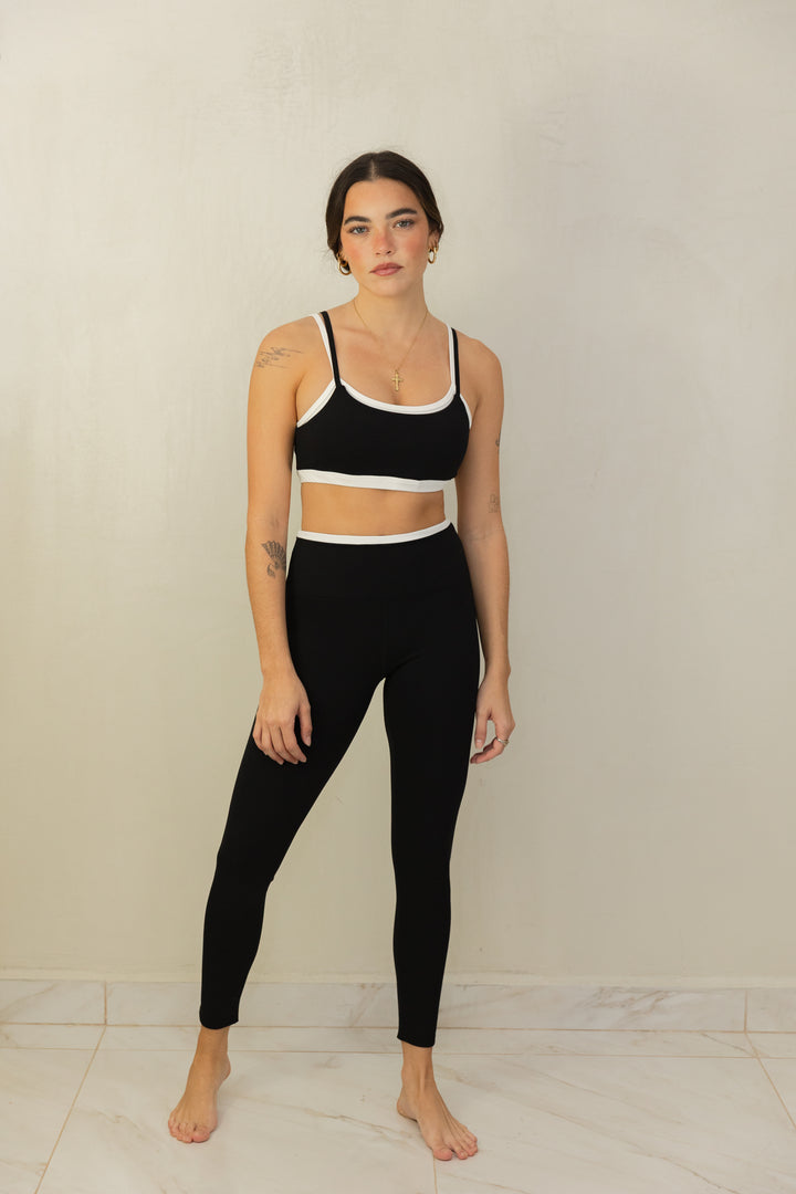 Black Contrast Legging