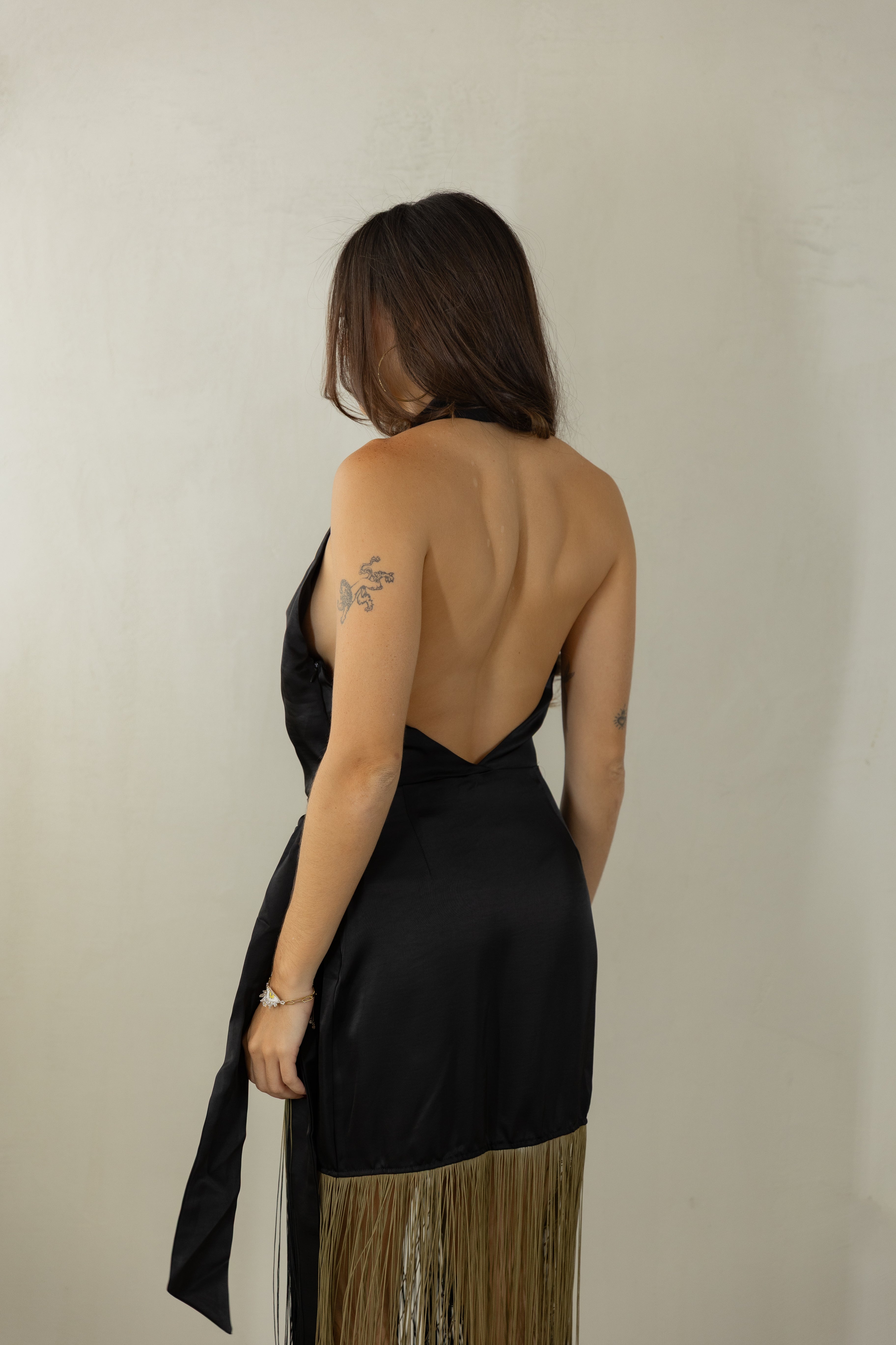 Ombre Fringe Wrap Dress