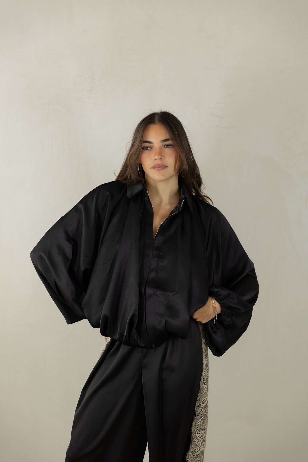 Black Bubble Bomber Jacket