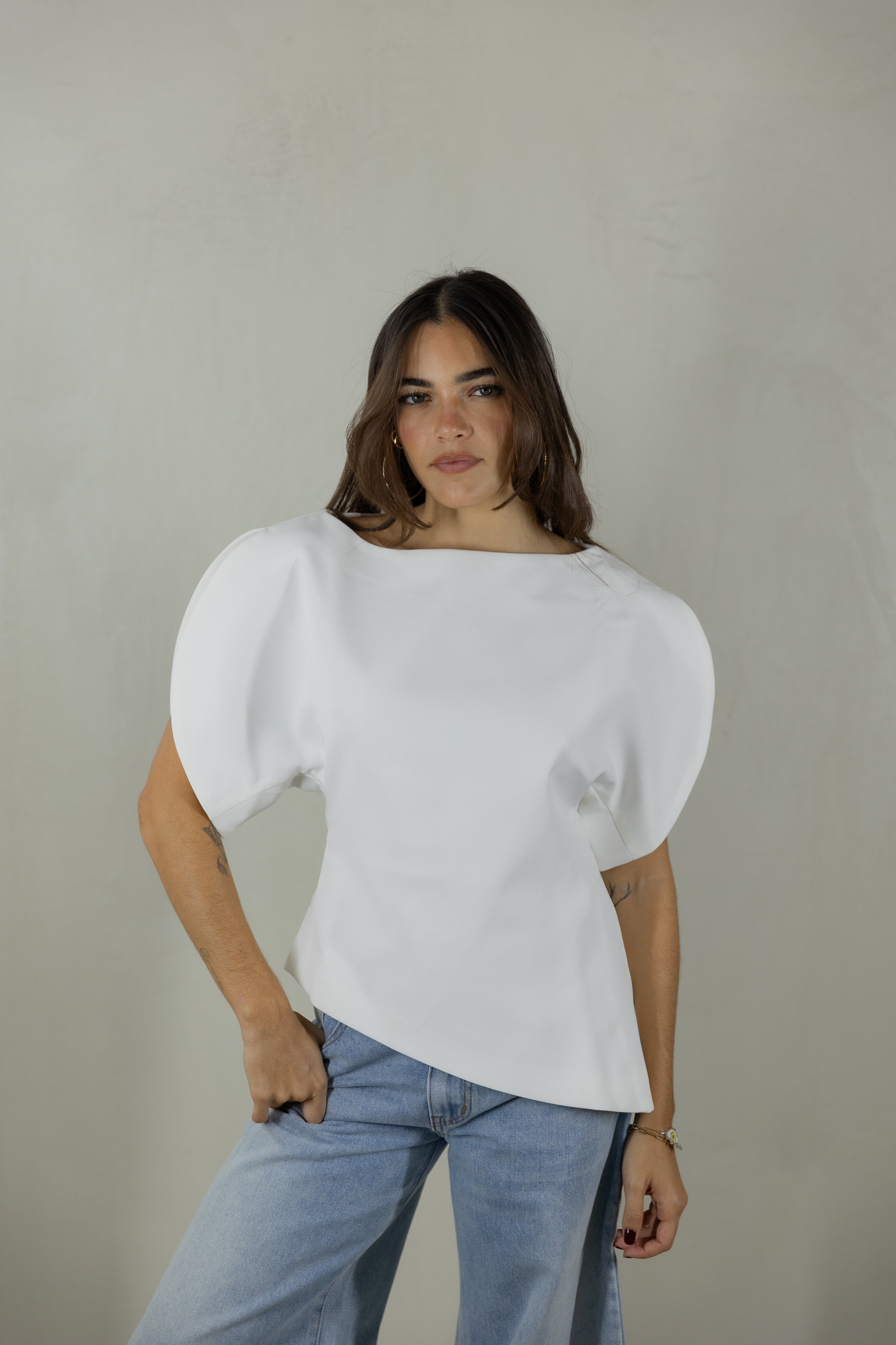 White Structured Top