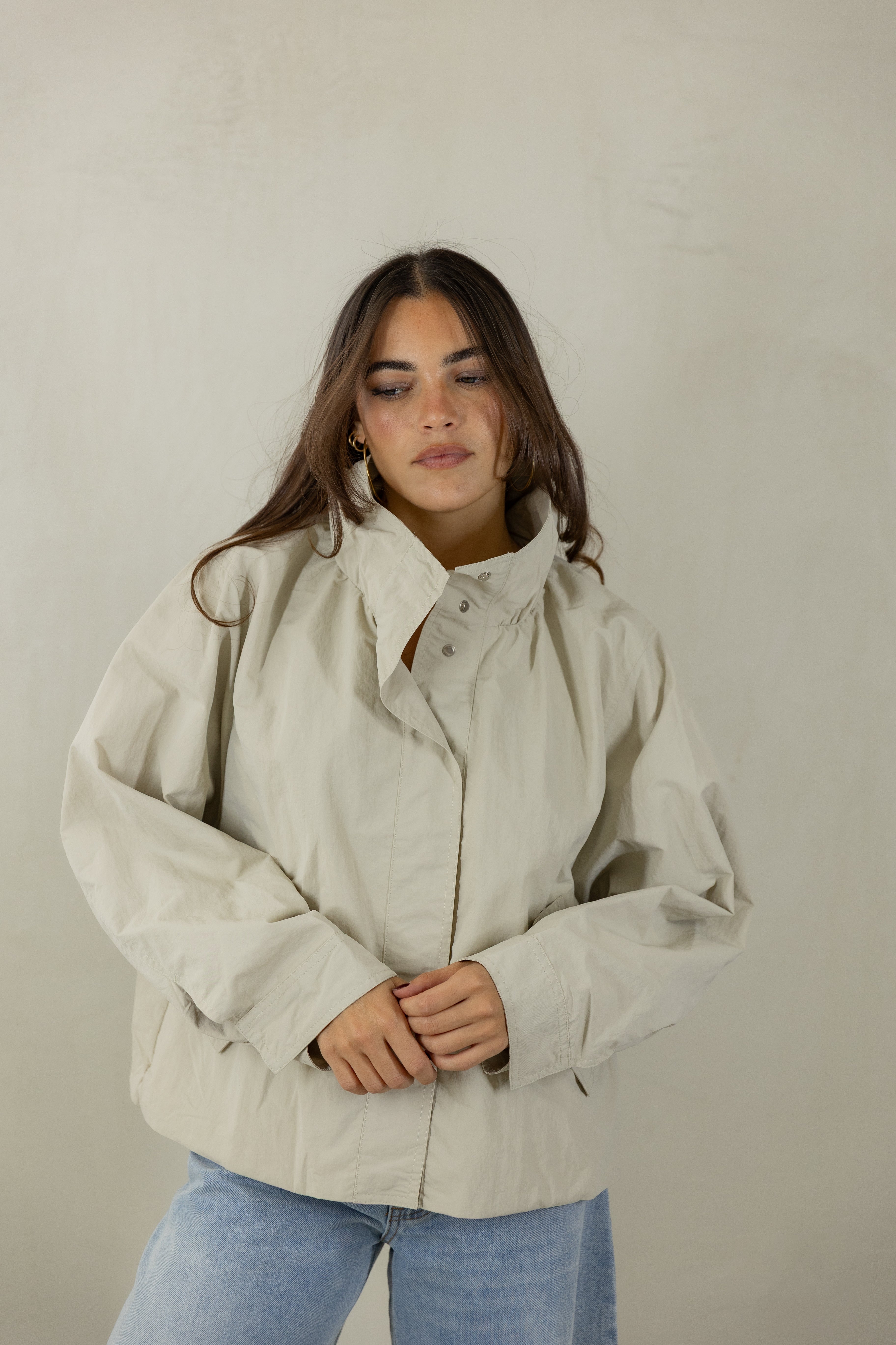 Cream Windbreaker Jacket