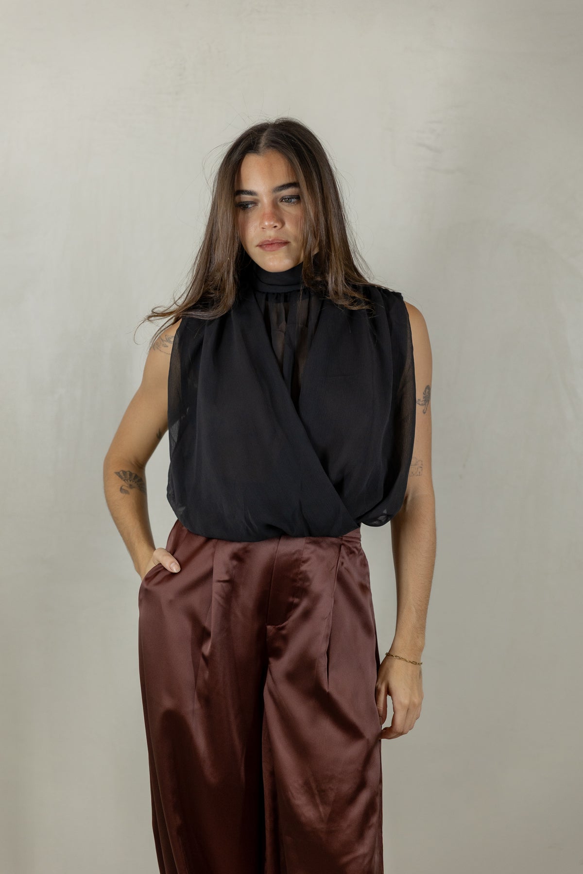 Black Draped Top