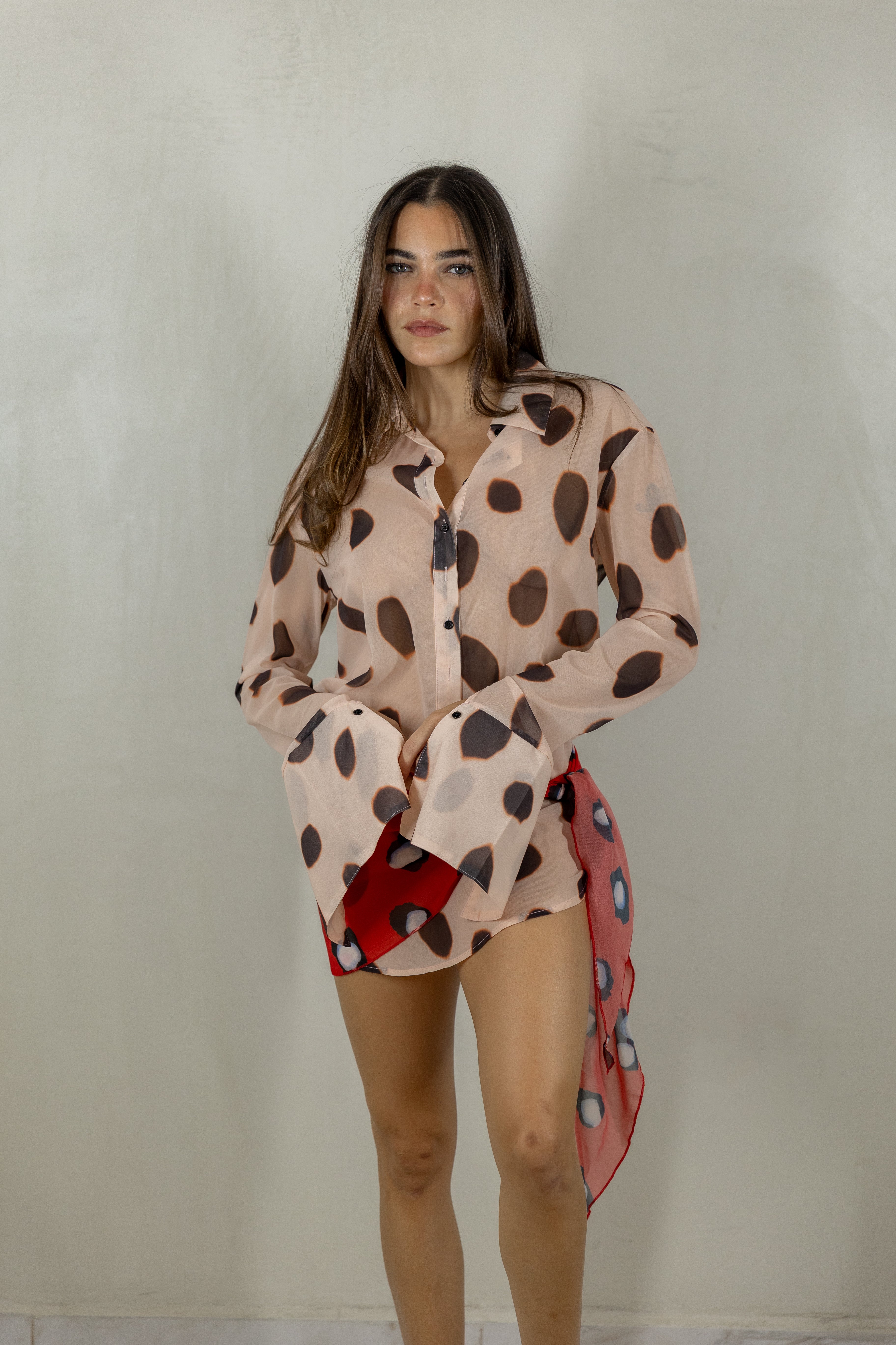Polka Dot Wrap Mini Dress