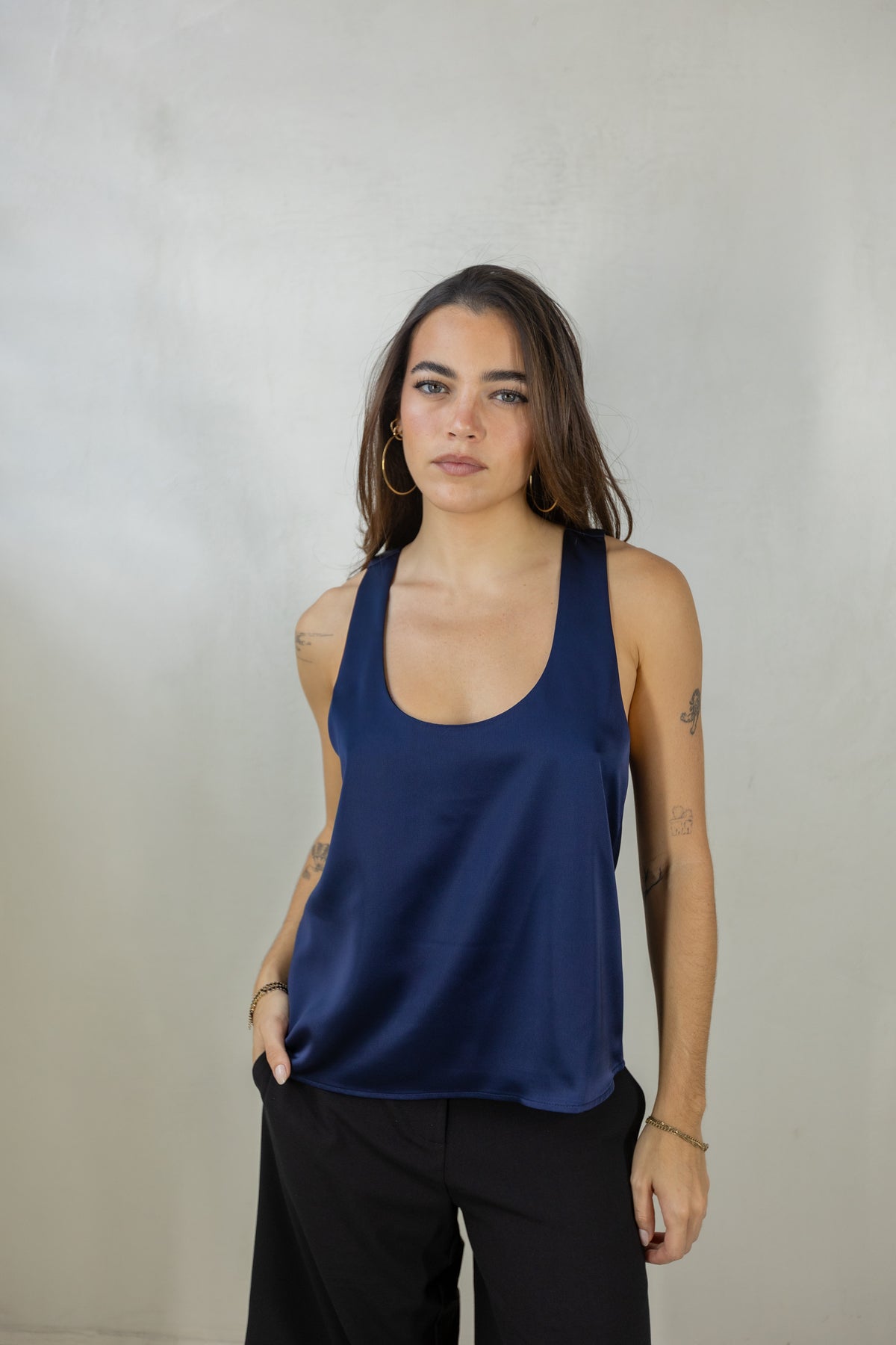 Navy Racerback Top
