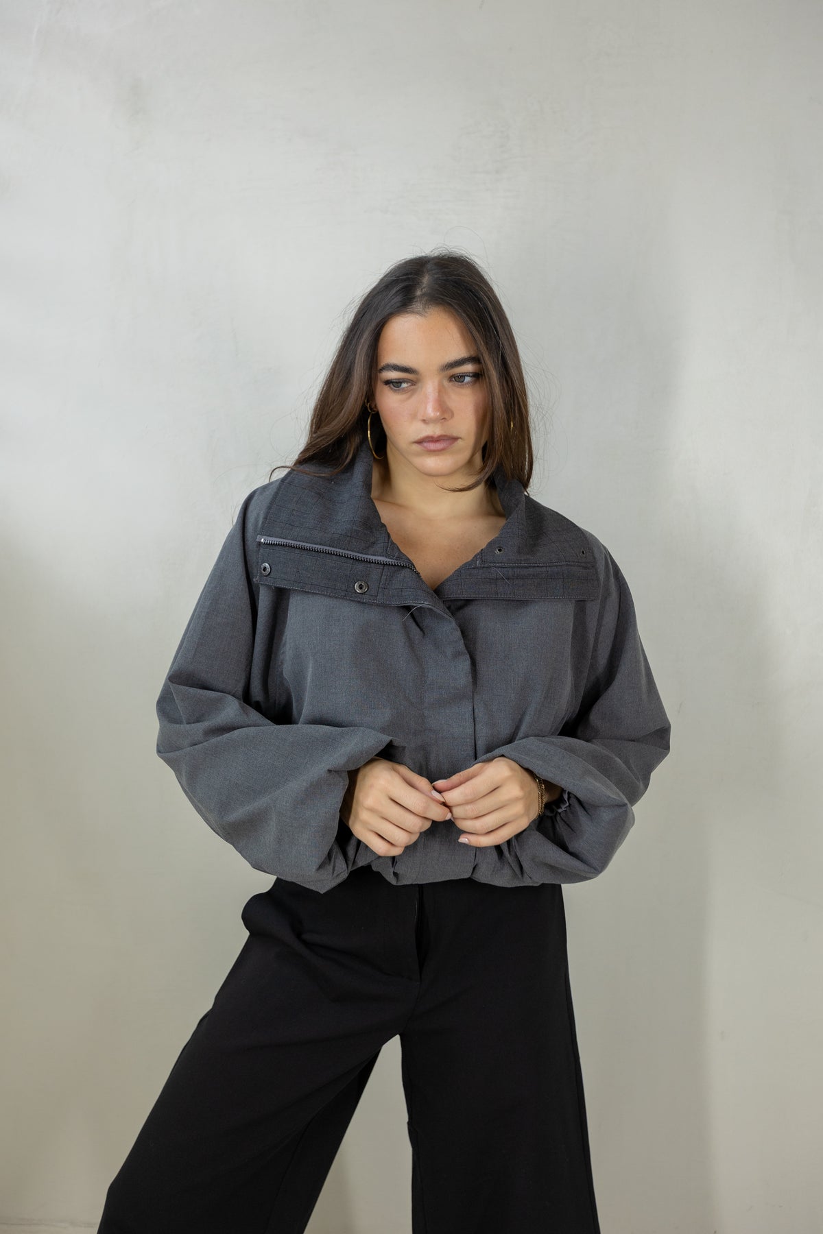 Funnel Neck Bomber Jacket
