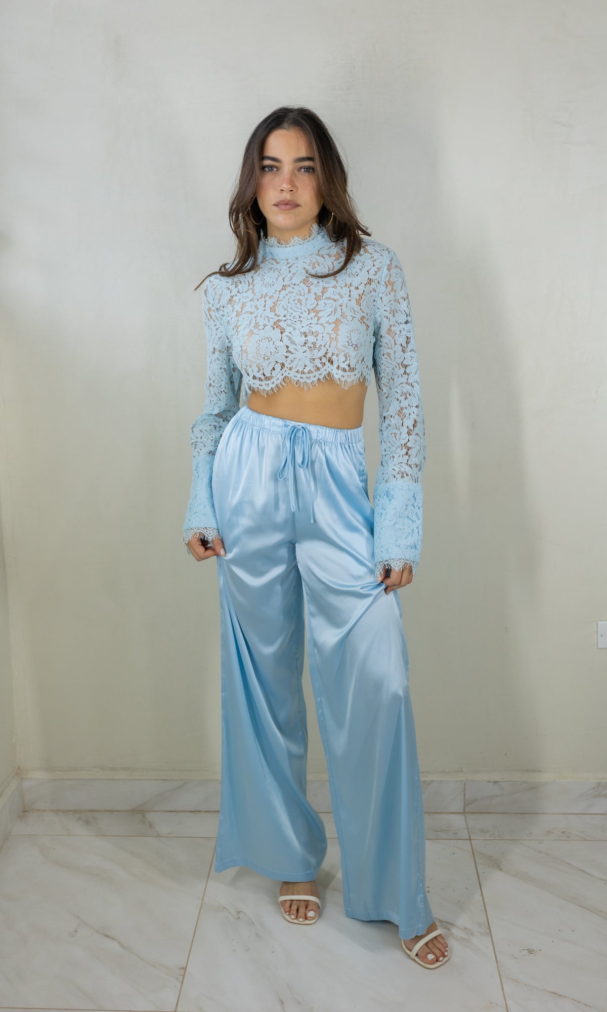 Floral Lace Top and Pants Set