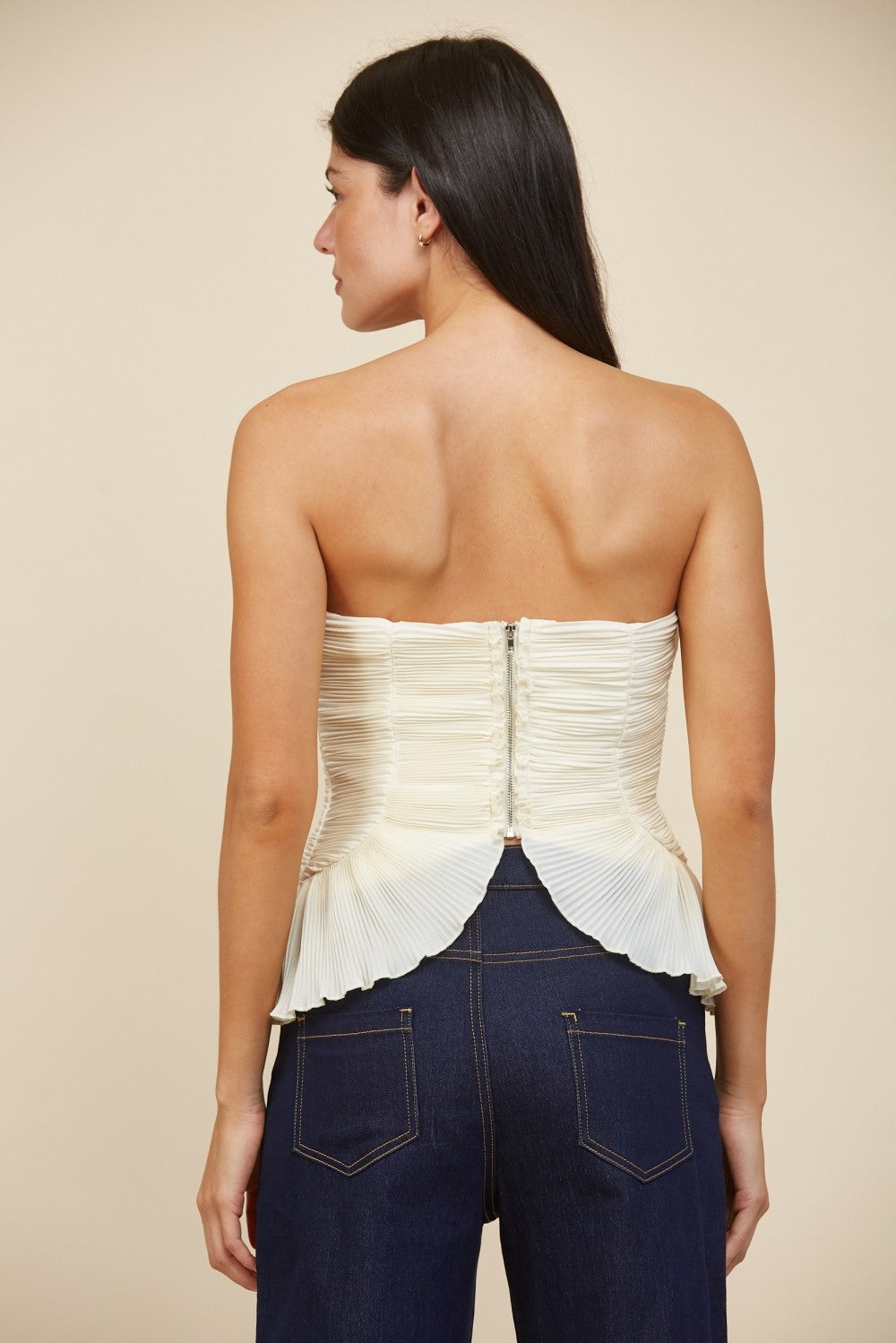 Pleat Woven Bustier