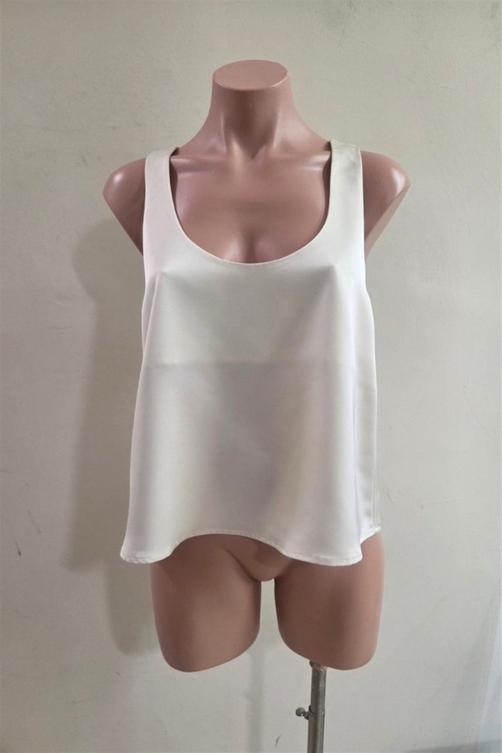 Eggshell Satin Top