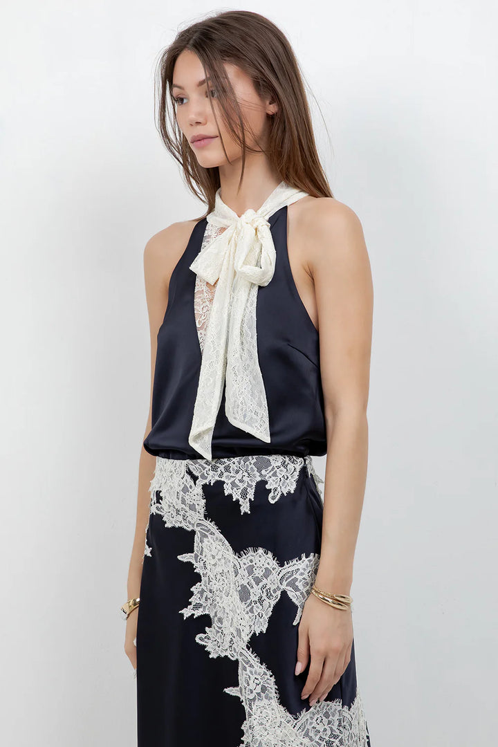 Satin Lace Top