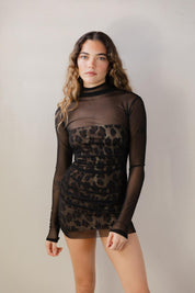 Mesh Leopard Dress