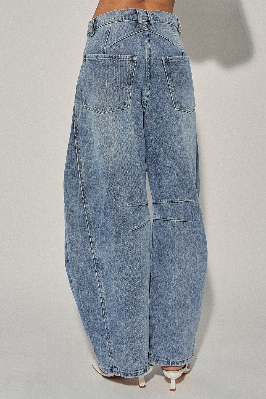High-Rise Barrel Jeans