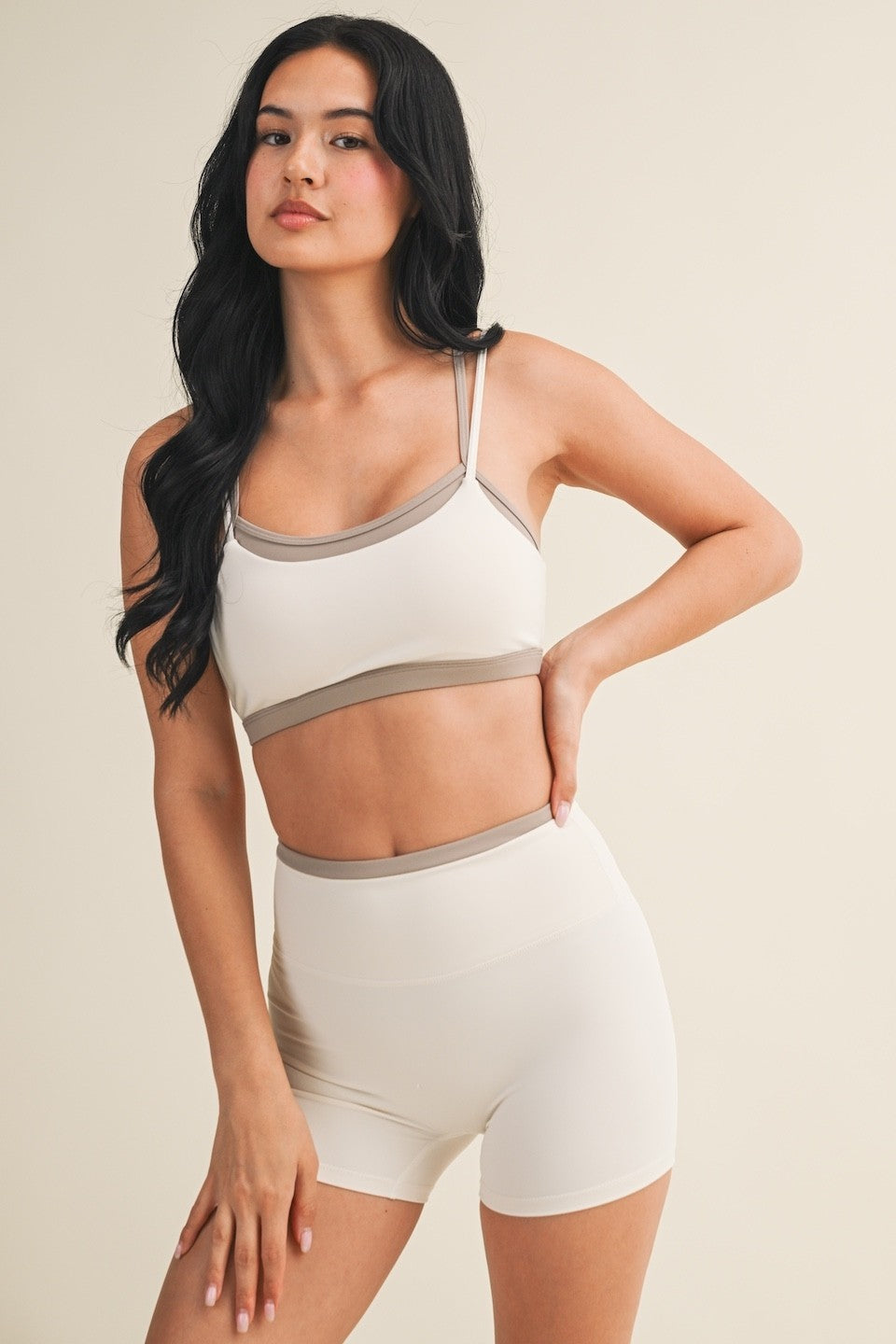 Cream Combo Sports Bra