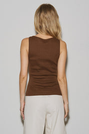 Brown Clear Strap Top