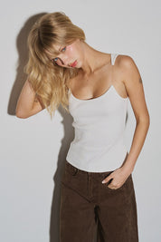 White Clear Strap Top