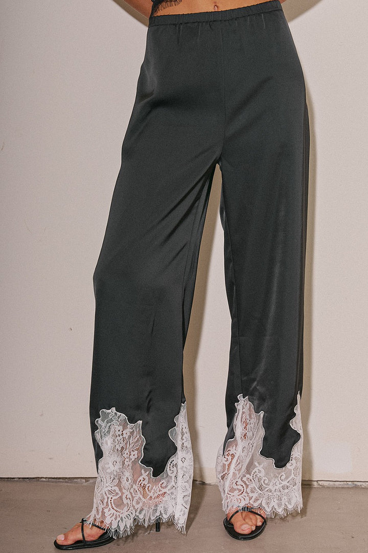 Black Lace Detail Pant