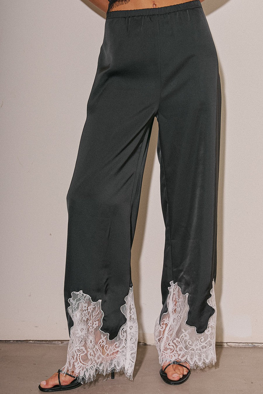 Black Lace Detail Pant